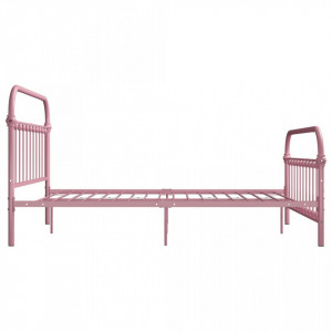 Cadru de pat, roz, 160 x 200 cm, metal - Img 4