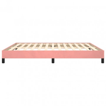 Cadru de pat, roz, 180x200 cm, catifea - Img 5