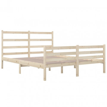 Cadru de pat Small Double 4FT, 120x190 cm, lemn masiv de pin - Img 4