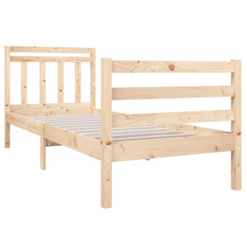 Cadru de pat Small Single 2FT6, 75x190 cm, lemn masiv - Img 3
