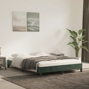 Cadru de pat, verde închis, 140x200 cm, catifea - Img 1