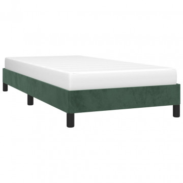 Cadru de pat, verde închis, 90x200 cm, catifea - Img 3