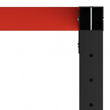 Cadru metalic banc de lucru, 150x57x79 cm, negru și roșu - Img 5