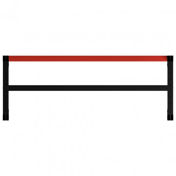 Cadru metalic banc de lucru, 150x57x79 cm, negru și roșu - Img 7