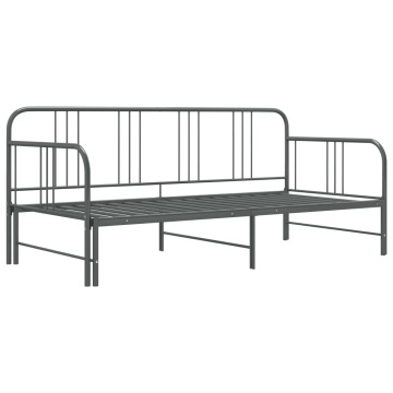 Cadru pat canapea extensibilă, gri, 90 x 200 cm, metal - Img 2