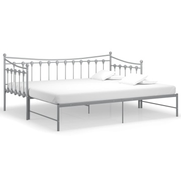 Cadru pat canapea extensibilă, gri, 90x200 cm, metal - Img 2