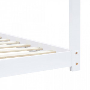 Cadru pat de copii, alb, 80x160 cm, lemn masiv de pin - Img 5