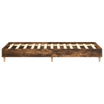 Cadru pat fără saltea Stejar afumat 75x190 cm Lemn prelucrat - Img 5
