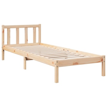 Cadru pat foarte lung fără saltea, 100x210 cm, lemn masiv pin - Img 3