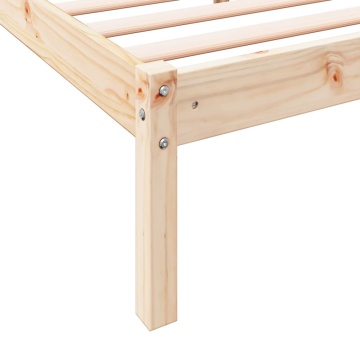 Cadru pat foarte lung fără saltea, 100x220 cm, lemn masiv pin - Img 6