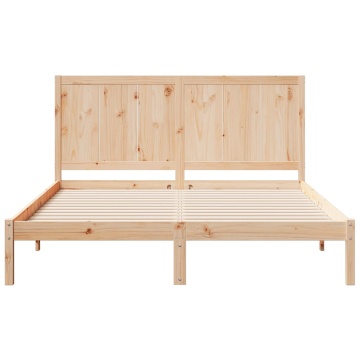 Cadru pat foarte lung fără saltea, 140x220 cm, lemn masiv - Img 4