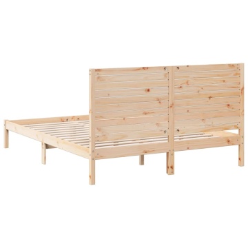 Cadru pat foarte lung fără saltea, 140x220 cm, lemn masiv - Img 5