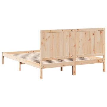 Cadru pat foarte lung fără saltea, 140x220 cm, lemn masiv - Img 5