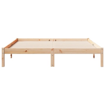 Cadru pat foarte lung fără saltea, 160x220 cm, lemn masiv pin - Img 4