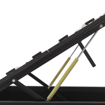 Cadru pat hidraulic cu ladă negru 90 x 200 cm piele ecologică - Img 6