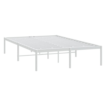 Cadru pat metalic, alb, 120x190 cm - Img 3