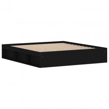 Cadru pat, negru, 180x200 cm, Super King Size - Img 8