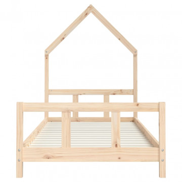 Cadru pat pentru copii, 90x200 cm, lemn masiv de pin - Img 4