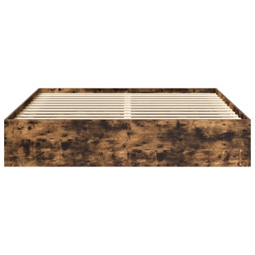 Cadru pat, stejar afumat, 180x200 cm, Super King Size - Img 10
