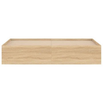 Cadru pat, stejar sonoma, 180x200 cm, Super King Size - Img 5