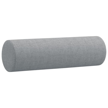 Canapea cu 2 locuri cu pernuțe, gri deschis, 140 cm, textil - Img 5