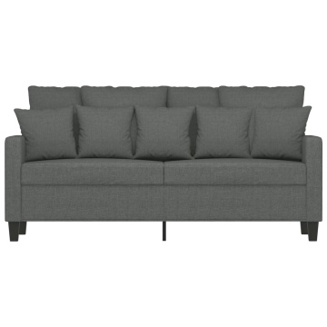 Canapea cu 2 locuri, gri închis, 140 cm, material textil - Img 3
