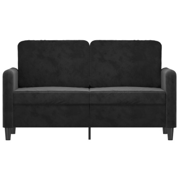 Canapea cu 2 locuri, negru, 120 cm, catifea - Img 3