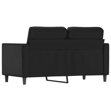 Canapea cu 2 locuri, negru, 120 cm, piele ecologică - Img 8