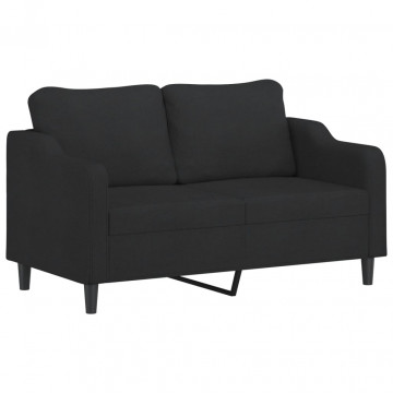 Canapea cu 2 locuri, negru, 140 cm, material textil - Img 2