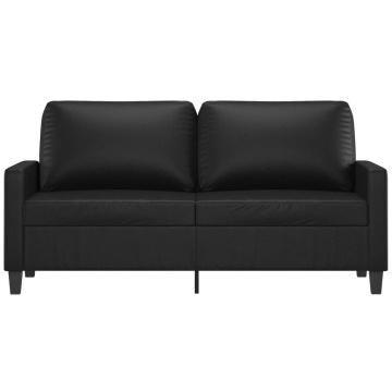 Canapea cu 2 locuri, negru, 140 cm, piele ecologică - Img 3