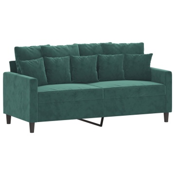 Canapea cu 2 locuri, verde închis, 140 cm, catifea - Img 2