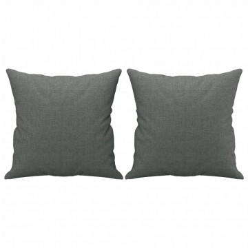 Canapea cu 3 locuri cu pernuțe, gri închis, 180 cm, textil - Img 8