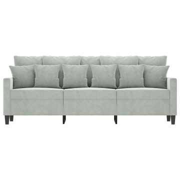 Canapea cu 3 locuri, gri deschis, material 180CM catifea - Img 3