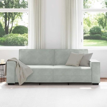 Canapea cu 3 locuri, gri deschis, material 180CM catifea - Img 3
