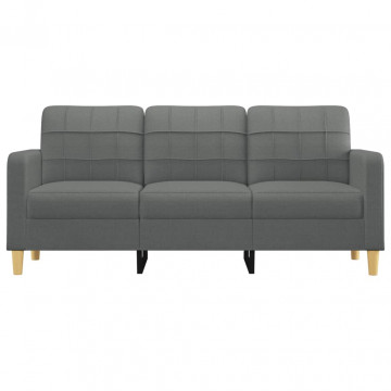 Canapea cu 3 locuri, gri închis, 180 cm, material textil - Img 3