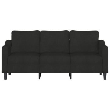Canapea cu 3 locuri, negru, 180 cm, material textil - Img 3