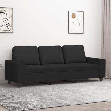 Canapea cu 3 locuri, negru, 180 cm, material textil - Img 1