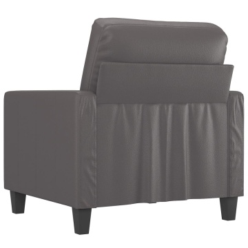 Canapea de o persoană, gri, 60 cm, piele ecologică - Img 8