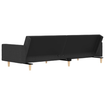 Canapea extensibilă cu 2 locuri, 2 perne, gri închis, textil - Img 6