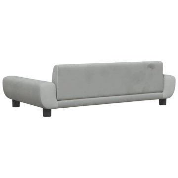 Canapea pentru copii, gri deschis, 100x54x33 cm, catifea - Img 7