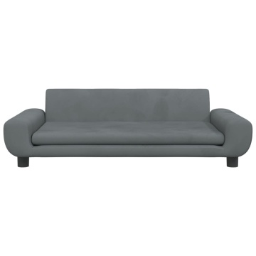 Canapea pentru copii, gri închis, 100x54x33 cm, catifea - Img 3