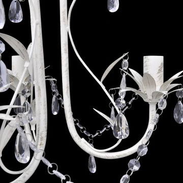 Candelabre suspendate de plafon cu cristale 2 buc. alb elegant - Img 4