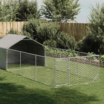 Canisa de exterior cu alergare 6x2x1,5 m otel galvanizat - Img 1