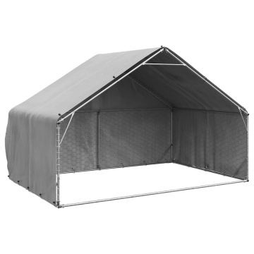 Canisa de exterior cu capac 3x2x1,9 m otel galvanizat - Img 1