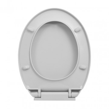 Capac WC cu închidere silențioasă, gri deschis, oval - Img 8