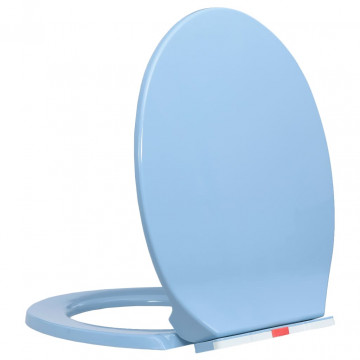 Capac WC închidere silențioasă eliberare rapidă albastru oval - Img 2