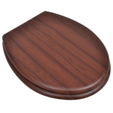 Capac WC, maro, MDF, model simplu - Img 2