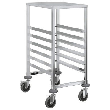 Cărucior cu tăvi cu 6 containere GN 39x55x87 cm oțel inoxidabil - Img 6