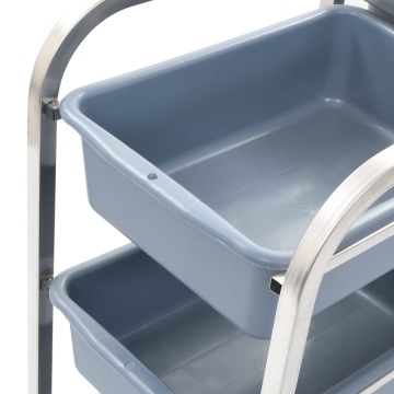Cărucior de bucătărie cu recipiente din plastic, 82x43,5x93 cm - Img 4