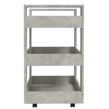 Cărucior de bucătărie gri beton 60x45x80 cm lemn prelucrat - Img 5